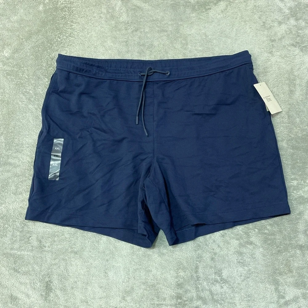 NWT Alfani Shorts Men's XXL Neo Navy Rayon Blend Casual